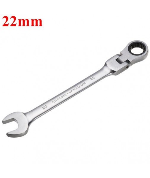 22mm Metric Chrome Flexible Head Ratchet Action Wrench Spanner Nut Tool