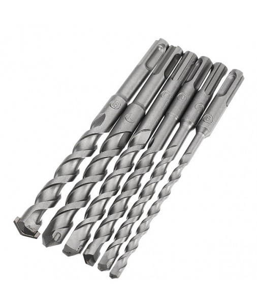 6Pcs 6 to 16mm Electric Hammer Drill Bit Set 160mm Carbide Tip SDS Plus Shank Concrete Drill Bits