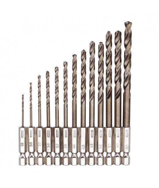 13pcs 1.5-6.5mm M35 Cobalt Drill Bit HSS-Co Twist Drill Bit Set